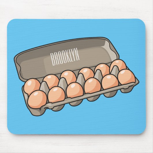 卵カートン漫画イラストレーション マウスパッド (正面)