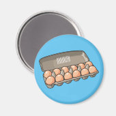 卵カートン漫画イラストレーション マグネット (正面/裏面)
