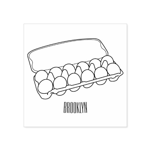 卵カートン漫画イラストレーション ラバースタンプ (インプリント)