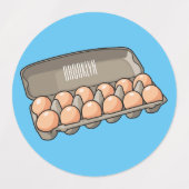 卵カートン漫画イラストレーション ラベル (デザイン2)