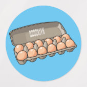 卵カートン漫画イラストレーション ラベル (デザイン1)