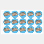 卵カートン漫画イラストレーション ラベル (シート)