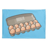 卵カートン漫画イラストレーション 枕カバー (裏面)