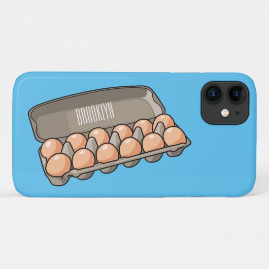卵カートン漫画イラストレーション Case-Mate iPhoneケース (裏面(横))
