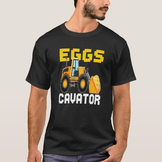 卵キャベおもしろいーターイースターバニー掘削機イースターB Tシャツ (正面)