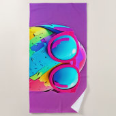 卵クールカラフル ビーチタオル (正面)