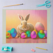 卵コレクション付きビッグカラフルイースターバニー 薄葉紙 (クラフト)