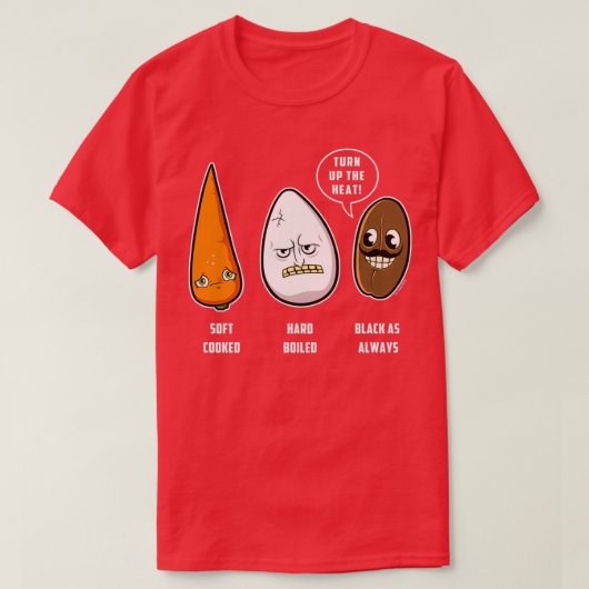 卵コーヒー豆のニンジン Tシャツ (デザイン正面)