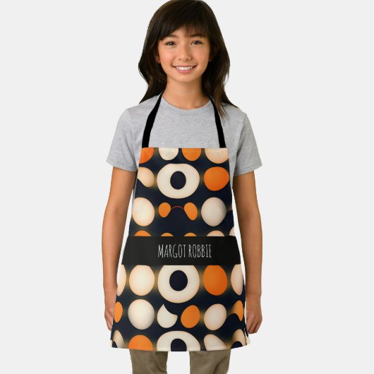 卵サークルオレンジ色の抽象芸術パターン エプロン (インサイチュ)