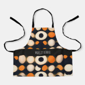 卵サークルオレンジ色の抽象芸術パターン エプロン (正面)