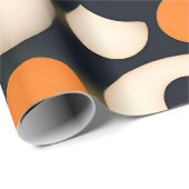 卵サークルオレンジ色の抽象芸術パターン ラッピングペーパー (ロールコーナー)