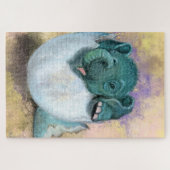 卵ジグソーの象の孵化パズル ジグソーパズル (横)