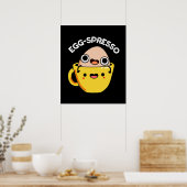 卵スペッソ卵おもしろいコーヒープンダークBG ポスター (キッチン)