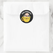 卵スペッソ卵おもしろいコーヒープンダークBG ラウンドシール (バッグ)