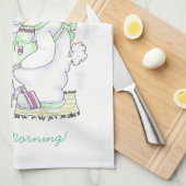 卵タオルを揚げているノウサギの調理師 キッチンタオル (四つ折り)