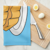 卵タルト漫画イラストレーション キッチンタオル (四つ折り)