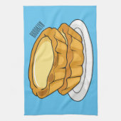 卵タルト漫画イラストレーション キッチンタオル (縦)