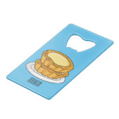 卵タルト漫画イラストレーション クレジットカード栓抜き (正面アングル)