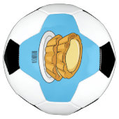 卵タルト漫画イラストレーション サッカーボール (回転)