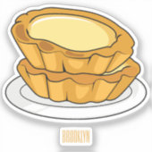 卵タルト漫画イラストレーション シール (正面)