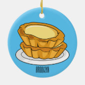 卵タルト漫画イラストレーション セラミックオーナメント (裏面)
