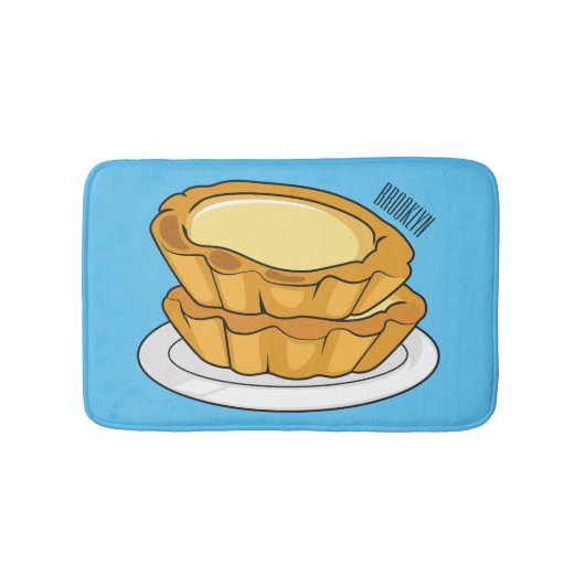 卵タルト漫画イラストレーション バスマット (正面)