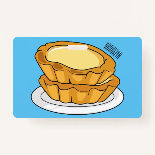 卵タルト漫画イラストレーション バッジ (正面)