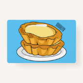 卵タルト漫画イラストレーション バッジ (裏面)