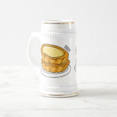 卵タルト漫画イラストレーション ビールジョッキ (正面左)