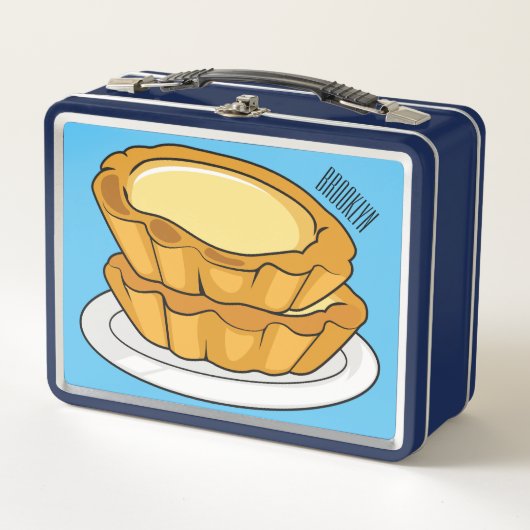 卵タルト漫画イラストレーション メタルランチボックス (正面)