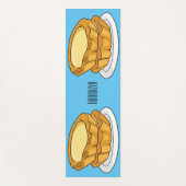 卵タルト漫画イラストレーション ヨガマット (正面)