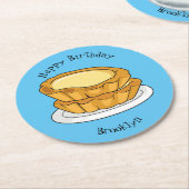 卵タルト漫画イラストレーション ラウンドペーパーコースター (アングル)