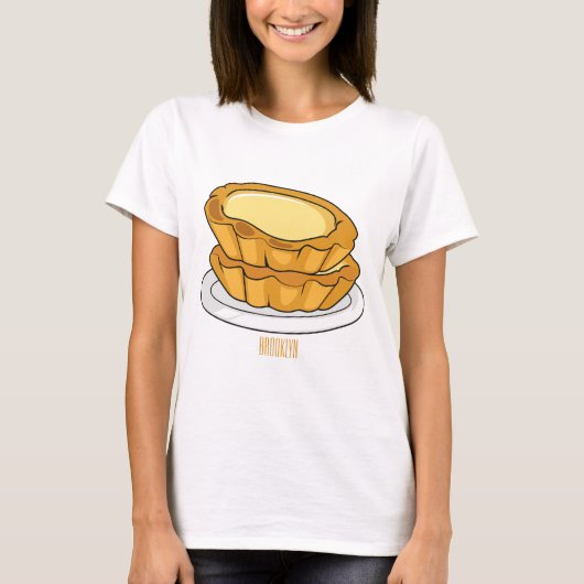 卵タルト漫画イラストレーション Tシャツ (正面)