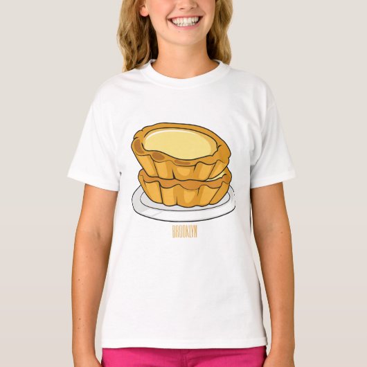 卵タルト漫画イラストレーション Tシャツ (正面)