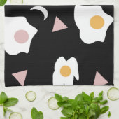 卵ディナームーン紙吹雪模様 キッチンタオル (折り畳み)