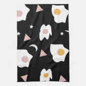 卵ディナームーン紙吹雪模様 キッチンタオル (縦)