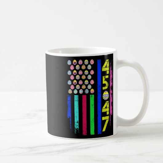 卵トランプ付きおもしろい米国国旗45 47イースターデー2 コーヒーマグカップ (右)