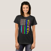 卵トランプ付きおもしろい米国国旗45 47イースターデー2 Tシャツ (正面フル)