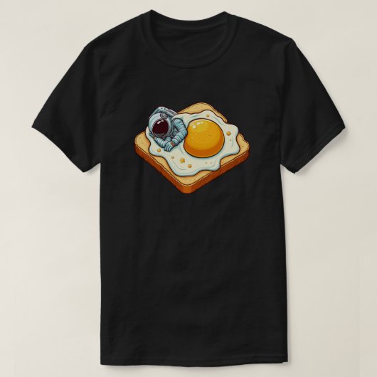 卵トーストで寝る宇宙飛行士 グラフィックアート Tシャツ (デザイン正面)