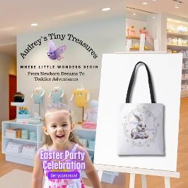 卵トートバッグのバスケットとイースターバニー トートバッグ