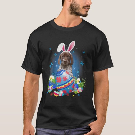 卵バスケットEを持つドイツ産の短剣ポインタ Tシャツ (正面)