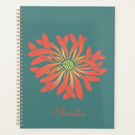 卵パーソナライズされたを残さない珊瑚花 プランナー手帳 (正面)