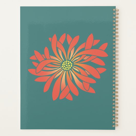 卵パーソナライズされたを残さない珊瑚花 プランナー手帳 (裏面)