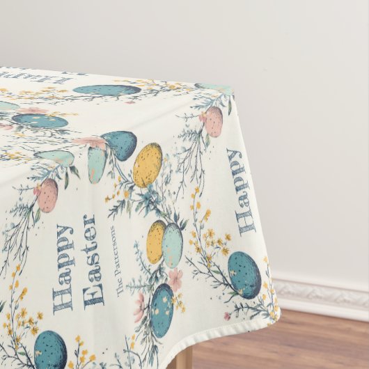 卵パーソナライズされたエレガントフローラ復活祭 テーブルクロス (インサイチュ)