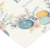 卵パーソナライズされたエレガントフローラ復活祭 ロングテーブルランナー (コーナー)