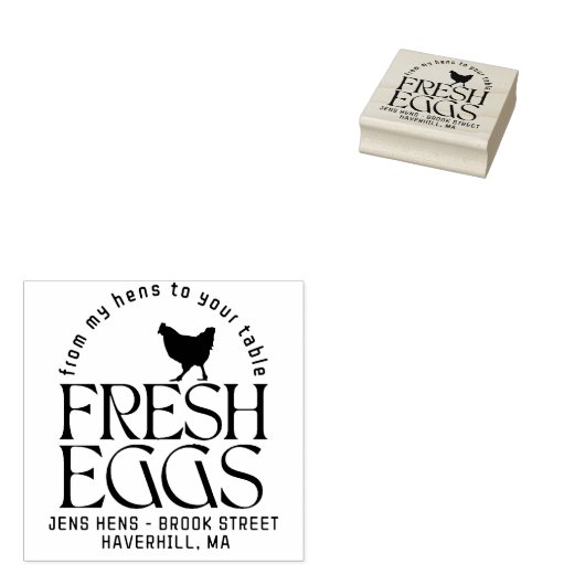 卵パーソナライズされたカートンのロゴ生玉鶏 ラバースタンプ (押印)