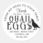 卵パーソナライズされたカートンロゴウズラ卵とハート ラウンドシール (正面)