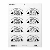 卵パーソナライズされたカートンロゴウズラ卵とハート ラベル (フルシート)