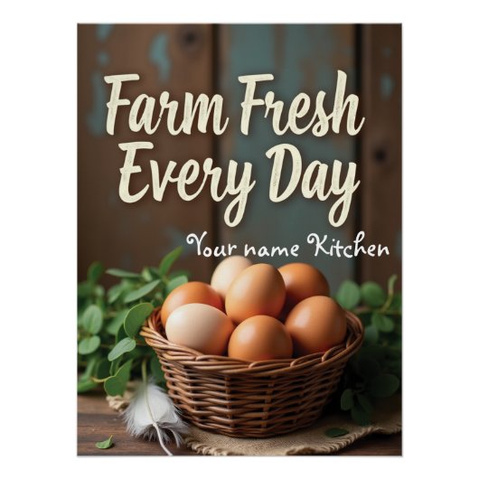 卵パーソナライズされた入れ素朴標識 ポスター (正面)
