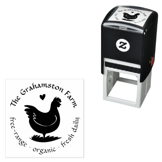 卵パーソナライズされた素朴カートンスタンプヘンスケッチ セルフインキングスタンプ (インサイチュ)